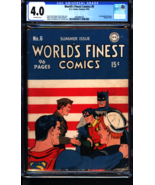 World's Finest Comics #6 (1942) CGC 4.0 - Patriotic Fred Ray WWII troops cover - $1,041.89