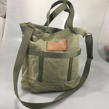 Madewell Camden Transport Sage Green Canvas Medium Tote Shoulder Bag - $38.71