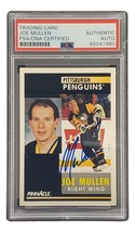 Joe Mullen Signed 1991 Pinnacle #176 Pittsburgh Penguins Hockey Card PSA/DNA - £38.14 GBP