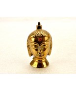 Brass Lord Guatam Buddha Figurine, Miniature Mask, Red Gemstone, Wall or... - $459.93 MXN