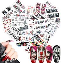 25 Sheets Halloween Nail Art Decals Stickers, MWOOT Water Transfer Grima... - $11.14 CAD
