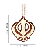 Doppelseitig Punjabi Sikh Holz Khanda Auto Aufhänger Religiös Geschenkidee - $35.43