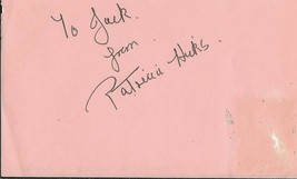 Patricia Hicks Signed Vintage 3x5 Index Card JSA A Midsummer Night&#39;s Dream - £31.10 GBP
