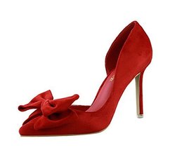 Beautiful Bowknot Lady Dress Shoes Pointed Toe Thin High Heels Party Fes... - £26.51 GBP