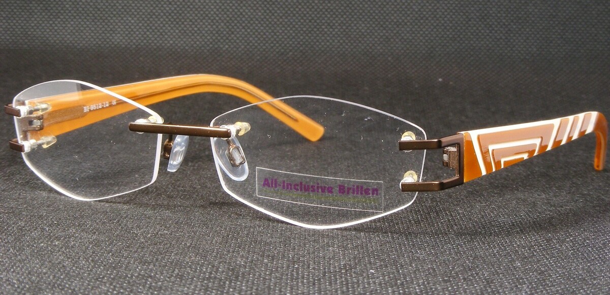 BI Eyewear 9512-12 Brown Einzigartig Selten Brille Rahmenlose 52-15-135mm - $66.01