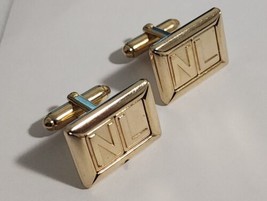 Vintage ANSON Elegant Gold Tone Cufflinks Boxed INITIALS  Letters Monogr... - £14.99 GBP