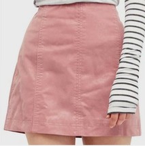 Free People Skater Skirt size 6 NWT Vegan Suede Pink Faux Leather Modern Femme - £20.38 GBP