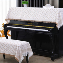 Piano Cover Cotton Cloth Fabric Decorative Dust-proof Upright Piano Top ... - £20.94 GBP+