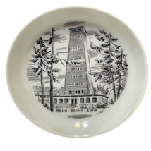 Vintage Germany Rhein Weser Turm Souvenir Small Plate Coaster 4.25&quot; Round - £17.55 GBP