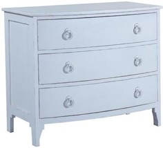 Chest of Drawers Athens White Bow Front Solid Wood 3 Deep Drawers Brass  - $1,919.00