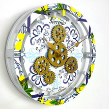 Italy line Desk-Wall Clock 10 inches with real moving gears SORRENTO - $44.99