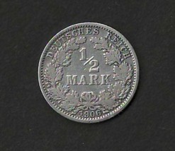 GERMANY 1906 Fine Silver Coin 1/2 Mark KM # 17                  dc5 - £9.37 GBP