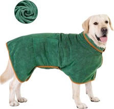 Dog Drying Robe, Adjustable Collar And Waist Pet Towel,Quick Dry (Green,... - $24.18