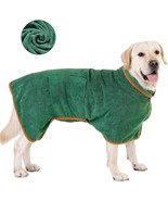 Dog Drying Robe, Adjustable Collar And Waist Pet Towel,Quick Dry (Green,... - £19.10 GBP