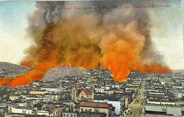Great San Francisco Earthquake and Fire California 1906 Color Antique Postcard - £6.26 GBP