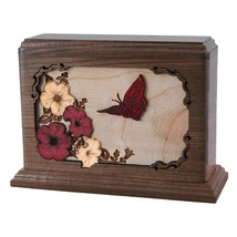 Small Walnut Butterfly Wood Cremation Urn - £217.23 GBP