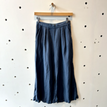 XS - First Rite Blue High Waisted Linen Wide Leg Cropped Trouser Pants 1... - $58.00