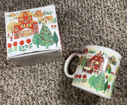 Vintage Otagiri Ceramic Coffee Mug Happy Holidays Gibson Greeting Cards - £10.38 GBP