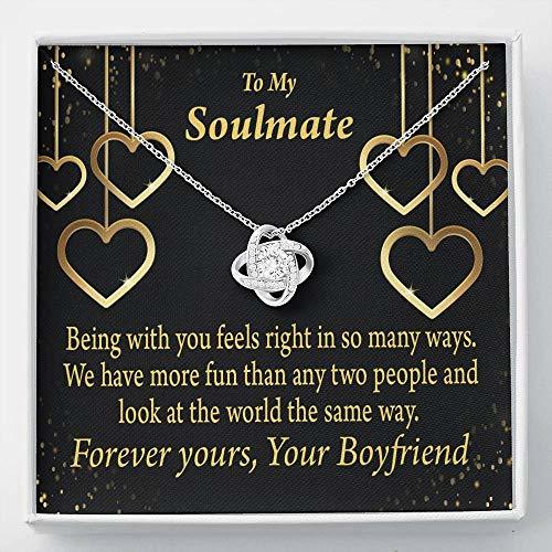 to My Girlfriend Life is Good with You in It Love Knot Necklace Stainless Steel
