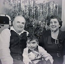 1949 Family Young Boy Captain Marvel Shirt Christmas Tree Photo B&amp;W Negative - £3.51 GBP