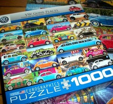 Jigsaw Puzzle 1000 Pcs Volkswagen VW Bugs Painted Fun Around The World Complete - $14.84