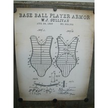 Quality Reproduction Of Original Baseball Players Armor Patent Print 20&quot; x 16&quot; - £19.43 GBP
