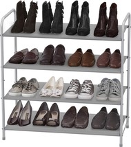 Simple Houseware Grey 20-Pair 4-Tier Shoe Rack Storage Organizer. - £30.28 GBP