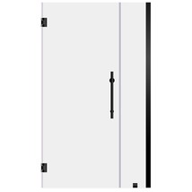 60-61&quot;Wx72&quot;H Pivot Frameless Shower Door ULTRA-E Matte Black  by LessCare - $817.74