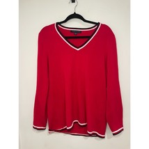Tommy Hilfiger Red V neck Sweater size XL Preppy Retro Y2K - $11.33