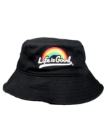 UNISEX Life Is Good Rainbow Pride Bucket Hat Embroidery One Size 100% Co... - £15.88 GBP