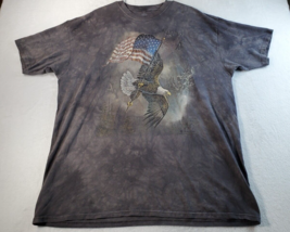 The Mountain T Shirt Mens Size 3X Gray Tie Dye 100% Cotton American Flag Eagle - £12.58 GBP