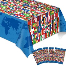 6 Pieces International Flag Tablecover World Flag Party Tablecloth Decorations D - $30.99