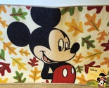Disney Mickey Mouse Colorful Fall Leaves Autumn  Accent Rug Mat 20x32 New - $18.99