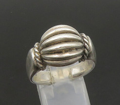 ESPO SIG 925 Silver - Vintage Shiny Fluted Dome Twist Band Ring Sz 9 - RG22836 - £50.67 GBP