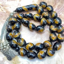 Antique 33 Prayer Beads worry beads Yemen Natural Black Coral يسر مكاوي ... - £233.54 GBP