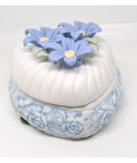 Vintage Ceramic Heart Shape With Blue Flowers 2.5&quot; X 3.5&quot; Jewelry/Trinke... - $13.56 CAD