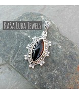 Black Onyx Marcasite Sterling Silver Pendant - $1,032.85 MXN