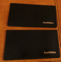 Lot of 2 PaineWebber Black Soft Leather Check Book covers w Gold Letteri... - £17.54 GBP