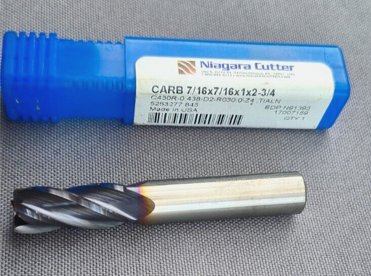 Niagara Cutter Carb 7/16x7/16x1x2-3/4 TIALN edp n91393 4 Flute - $49.99