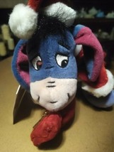 2 Vintage Disney Plush Christmas Santa Eeyore Reindeer Winnie The Pooh - £13.33 GBP