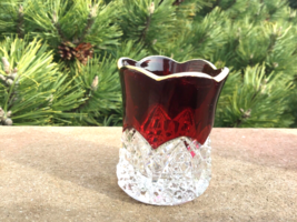 Victorian Toothpick Holder Button Arches Pattern Ruby Flash Duncan Glass U.S. Gl - £17.52 GBP