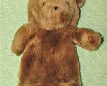 VINTAGE HAND PUPPET BEAR PLUSH BROWN TAN STUFFED ANIMAL TEDDY 12&quot; KOREA TOY - £12.91 GBP