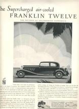 1932 Supercharged Air Cooled FRANKLIN Twelve Full Page Magazine Ad - $17.82