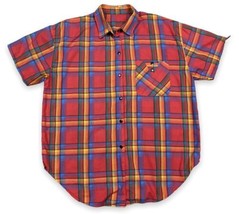 Vintage 80s Colorful Plaid Shirt Women’s Large Simple House Work Casual ... - £11.48 GBP