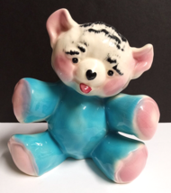 Ceramic Morton Blue Teddy Bear Baby Shower Decor Planter Figurine 7.5&quot;h ... - $19.99