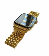 24K Gold Plated 44MM Apple Watch SERIES 6 Stainless Steel 2 Tone Band GPS LTE O2 - £1,107.12 GBP