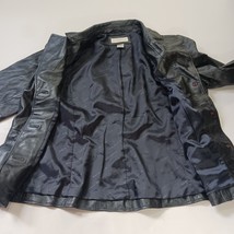 Preston & York Women's Black Genuine Lamb Skin Leather Buttons Jacket Size Large image 10
