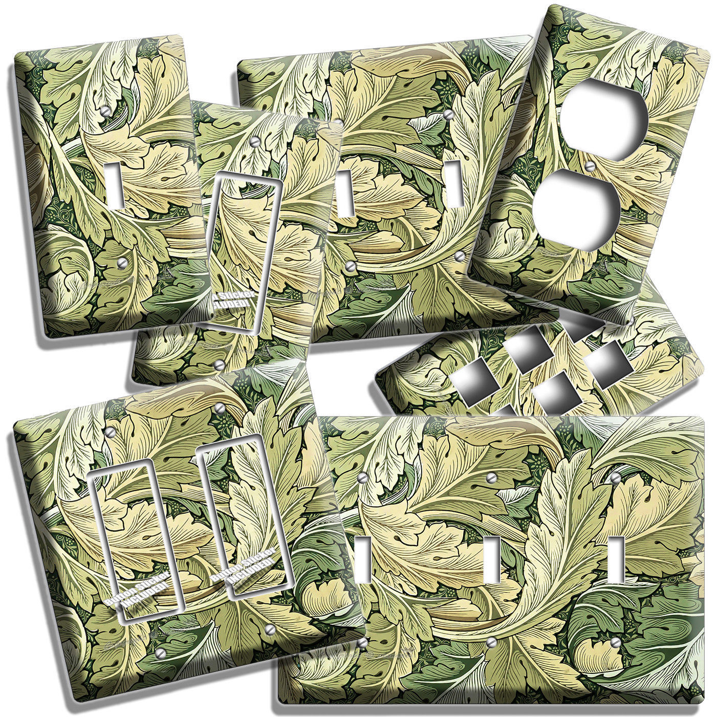 ACANTHUS LEAF NOUVEAU ART LIGHTSWITCH OUTLET WALL PLATE ROOM RETRO GRAVURE DECOR