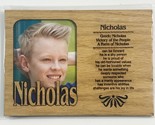 NICHOLAS Personalized Name Profile Laser Engraved Wood Picture Frame Magnet - $9.90