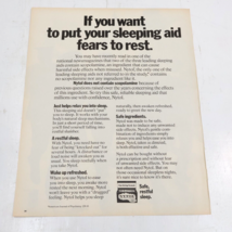 1972 Nytol Sleep Aid Pills Print Ad 10.5x13.5&quot; - $8.00